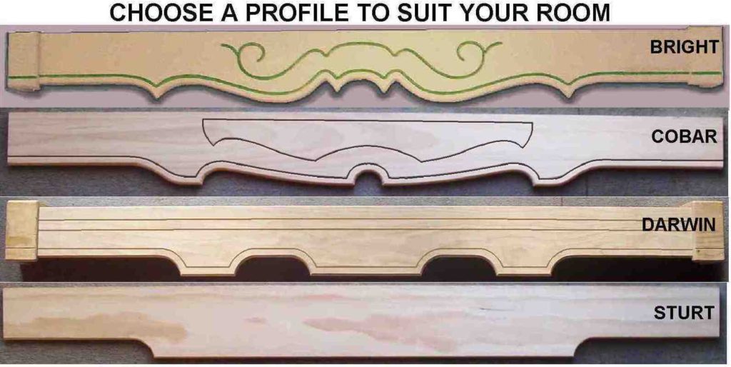 Wood Pelmet Kits standard profiles
