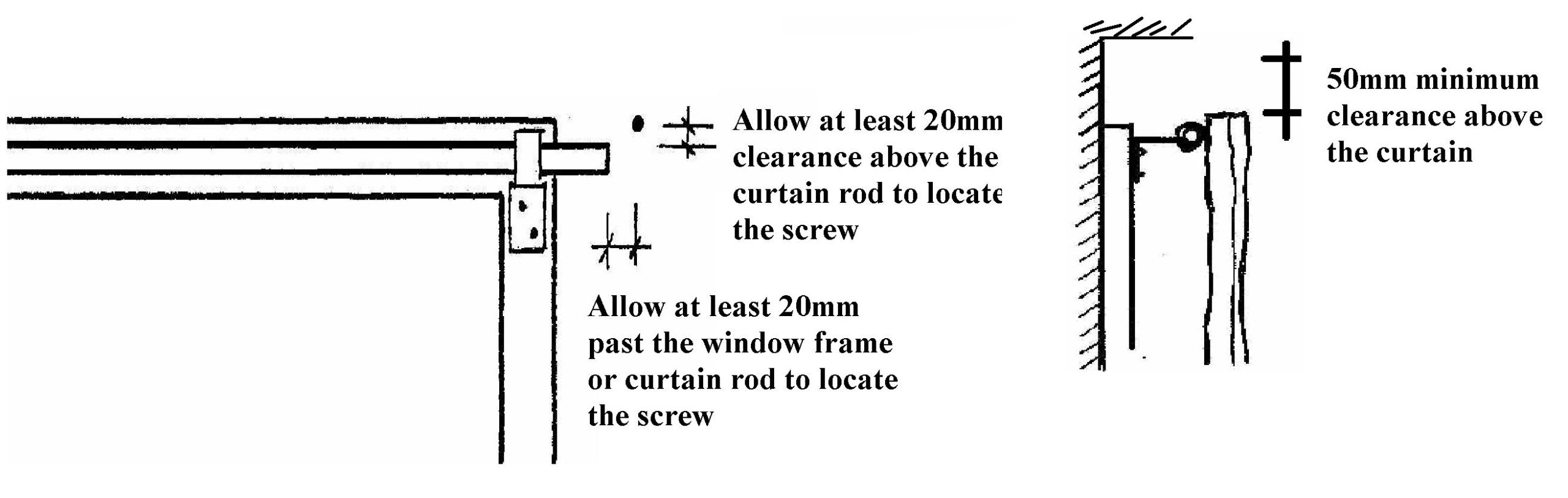 Wooden Pelmet screw location on the wall